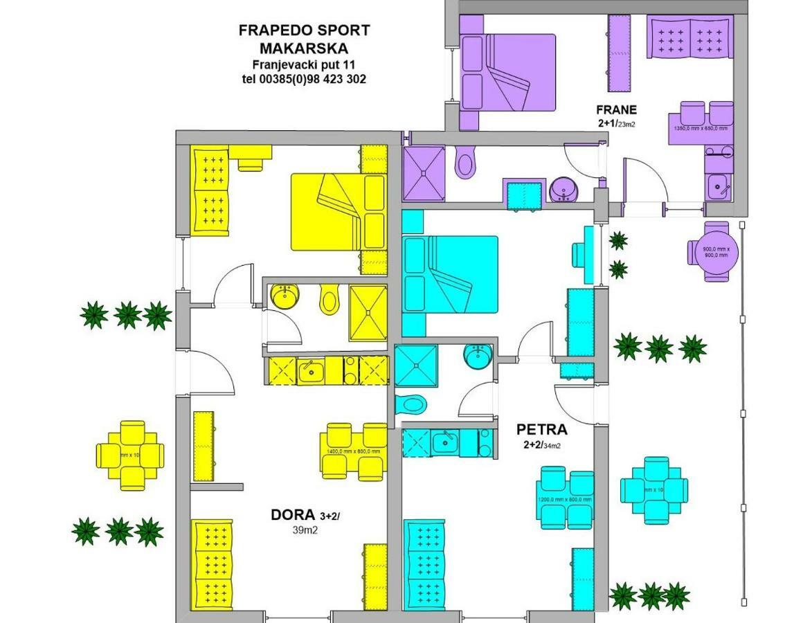 Apartmán Frapedo Sport Makarská Exteriér fotografie
